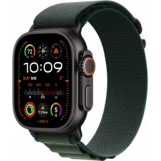 Apple Watch Ultra 2 49mm Black Titanium Case with Dark Green Alpine Loop (Small) 2024